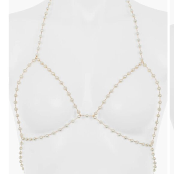 Bluebella Pearl Open Bra | Pearl Chain Harness | Size M/L | NWT with Bag - Picture 1 of 7